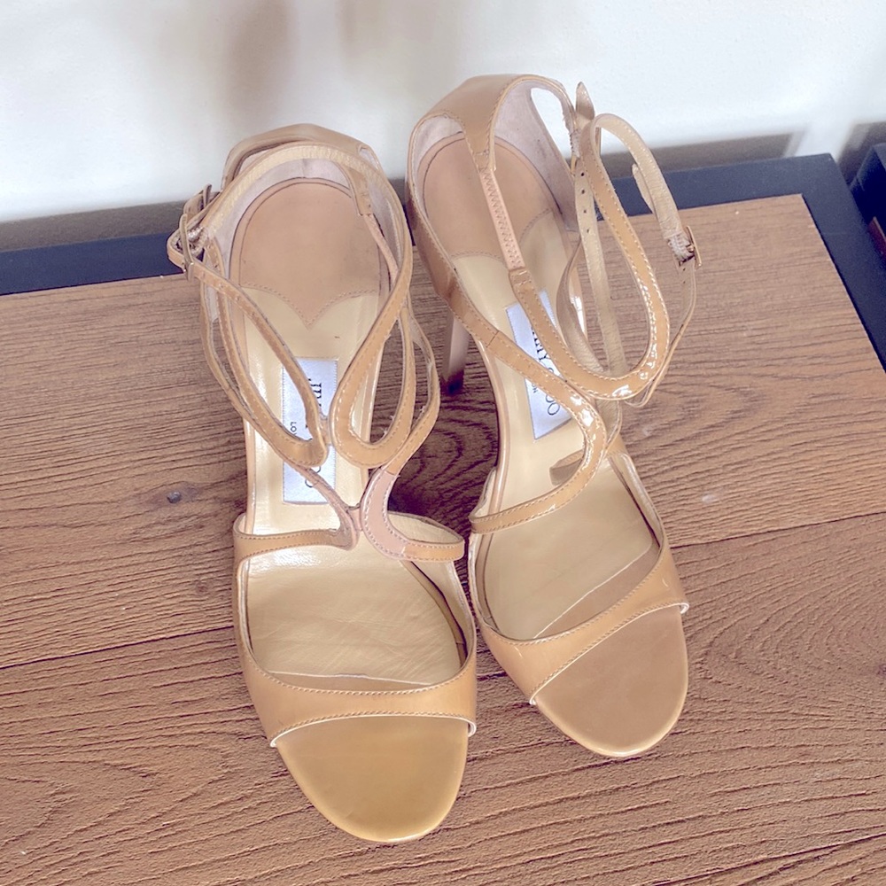 Jimmy Choo, sandal, 3 inch heel, 37.5 or 7.5